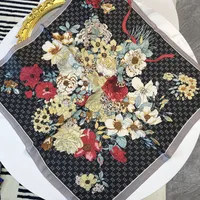 Women's Streetwear Flower Satin Printing Silk Scarf sku image 2