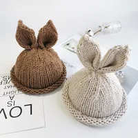 Children Unisex Cute Simple Style Bunny Ears Wool Cap main image 3