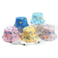 Children Unisex Cartoon Style Cute Simple Style Cartoon Printing Bucket Hat main image 4