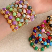 Simple Style Commute Leaf Water Droplets Rhombus Stainless Steel Natural Stone Wholesale Bracelets main image 1