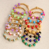 Simple Style Commute Leaf Water Droplets Rhombus Stainless Steel Natural Stone Wholesale Bracelets main image 3