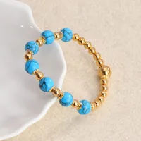 Simple Style Commute Leaf Water Droplets Rhombus Stainless Steel Natural Stone Wholesale Bracelets sku image 12