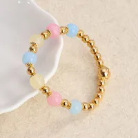 Simple Style Commute Leaf Water Droplets Rhombus Stainless Steel Natural Stone Wholesale Bracelets sku image 11