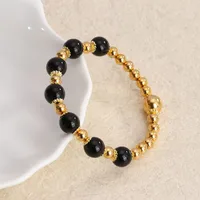 Simple Style Commute Leaf Water Droplets Rhombus Stainless Steel Natural Stone Wholesale Bracelets sku image 8