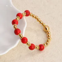 Simple Style Commute Leaf Water Droplets Rhombus Stainless Steel Natural Stone Wholesale Bracelets sku image 10