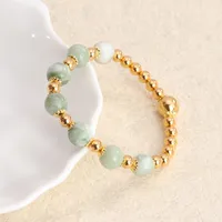 Simple Style Commute Leaf Water Droplets Rhombus Stainless Steel Natural Stone Wholesale Bracelets sku image 7