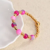 Simple Style Commute Leaf Water Droplets Rhombus Stainless Steel Natural Stone Wholesale Bracelets sku image 13