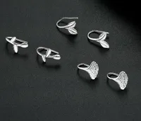 1 Pair Simple Style Leaf Sterling Silver Hoop Earrings main image 1