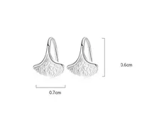 1 Pair Simple Style Leaf Sterling Silver Hoop Earrings main image 4