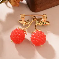 Simple Style Classic Style Fruit Copper Inlay Resin Zircon Women's Brooches main image 3