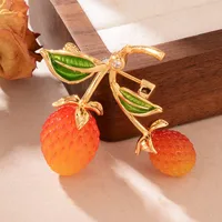 Simple Style Classic Style Fruit Copper Inlay Resin Zircon Women's Brooches main image 4