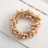 Girl Imitation Pearl Simple Korean Hair Ring Sweet Fresh Cheap Elastic Band Hair Headband sku image 5