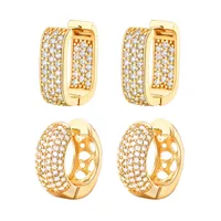 1 Pair IG Style Vintage Style U Shape Plating Inlay Brass Zircon Hoop Earrings main image 2