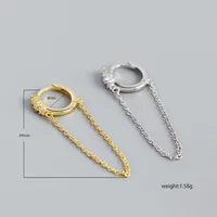 925 Sterling Silver Gem Geometric Earrings main image 2