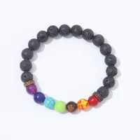 New Volcanic Stone Natural Stone Tiger Eye Stone Agate Beads Colorful Bracelets sku image 8