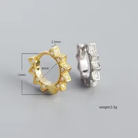 925 Sterling Silver Gem Geometric Earrings main image 1