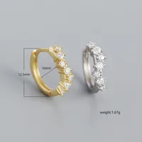 European And American S925 Silver Geometric Wave Diamond Earrings main image 2