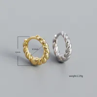 Yhe0376 Retro S925 Silver Heavy Industry Twisted Metal Wind Ear Ring Ear Buckle main image 1