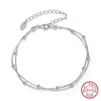 925 Sterling Silver Silver Bangles Ear Studs Chain & Link Bracelets CLASSIC sku image 2