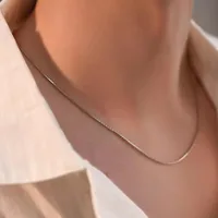 925 Sterling Silver Plating Solid Color Necklace main image 4