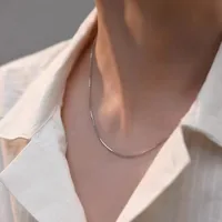 925 Sterling Silver Plating Solid Color Necklace main image 3