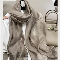 Women's Elegant Solid Color Polyester Silk Scarf main image 1