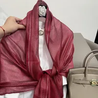 Women's Elegant Solid Color Polyester Silk Scarf sku image 14