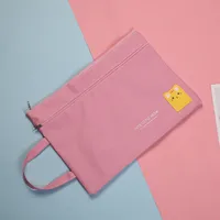 Solid Color Pp Cotton Class Learning School Cartoon Style Pastoral Solid Color Stationery Storage Bag sku image 4