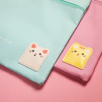 Solid Color Pp Cotton Class Learning School Cartoon Style Pastoral Solid Color Stationery Storage Bag main image 3