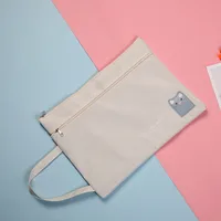Solid Color Pp Cotton Class Learning School Cartoon Style Pastoral Solid Color Stationery Storage Bag sku image 6