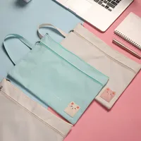 Solid Color Pp Cotton Class Learning School Cartoon Style Pastoral Solid Color Stationery Storage Bag main image 5