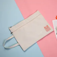Solid Color Pp Cotton Class Learning School Cartoon Style Pastoral Solid Color Stationery Storage Bag sku image 5