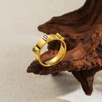Simple Style Geometric Solid Color Stainless Steel Plating Inlay Zircon 18k Gold Plated Rings main image 2