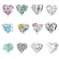 1 Piece 925 Sterling Silver Rhinestones Heart Shape Jewelry Accessories main image 1