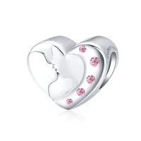 1 Piece 925 Sterling Silver Rhinestones Heart Shape Jewelry Accessories main image 3