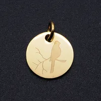 5 Pieces Stainless Steel 18K Gold Plated Bird main image 1