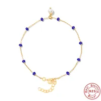Simple Style Geometric Sterling Silver Plating Inlay Chalcedony Pearl Bracelets main image 2