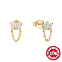 1 Pair Simple Style Geometric Solid Color Plating Sterling Silver Ear Studs main image 1