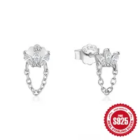 1 Pair Simple Style Geometric Solid Color Plating Sterling Silver Ear Studs sku image 2