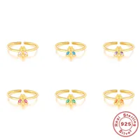 925 Sterling Silver Zircon Open Rings main image 1