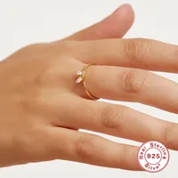 925 Sterling Silver Zircon Open Rings main image 3