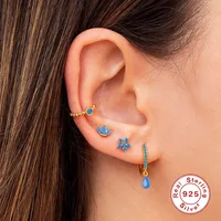 1 Set 925 Sterling Silver Zircon Geometric Earrings main image 5