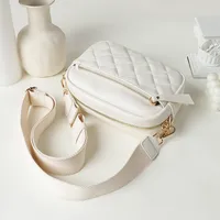 Women's Medium Pu Leather Solid Color Lingge Basic Classic Style Square Zipper Shoulder Bag Crossbody Bag Square Bag main image 4
