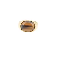 Retro Oval Titanium Steel Inlay Tiger Eye Men's Rings main image 3