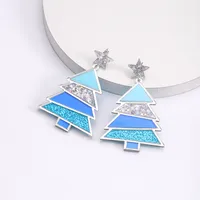 1 Pair Simple Style Classic Style Christmas Tree Polishing Epoxy Plating Arylic Plastic Silver Plated Drop Earrings main image 8