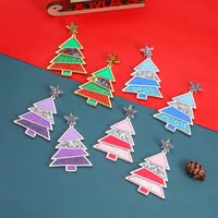 1 Pair Simple Style Classic Style Christmas Tree Polishing Epoxy Plating Arylic Plastic Silver Plated Drop Earrings main image 2