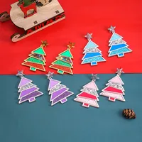 1 Pair Simple Style Classic Style Christmas Tree Polishing Epoxy Plating Arylic Plastic Silver Plated Drop Earrings main image 3