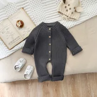Cute Solid Color Polyacrylonitrile Fiber Baby Rompers main image 5