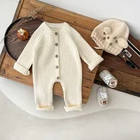 Cute Solid Color Polyacrylonitrile Fiber Baby Rompers main image 2