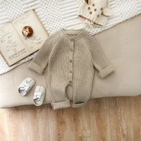 Cute Solid Color Polyacrylonitrile Fiber Baby Rompers sku image 12